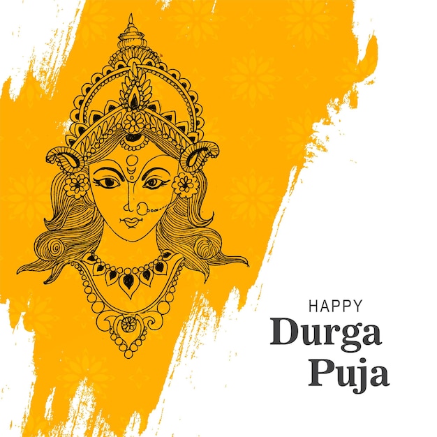 Vecteur gratuit joyeux fond de carte de célébration du festival durga puja
