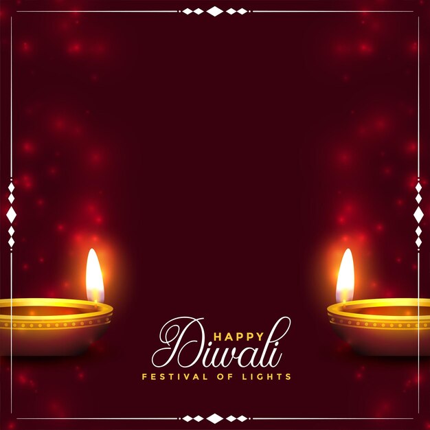 Joyeux fond de diwali avec un design réaliste de diya