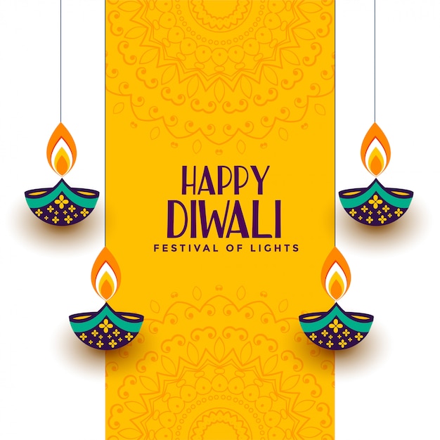 Vecteur gratuit joyeux fond de diwali