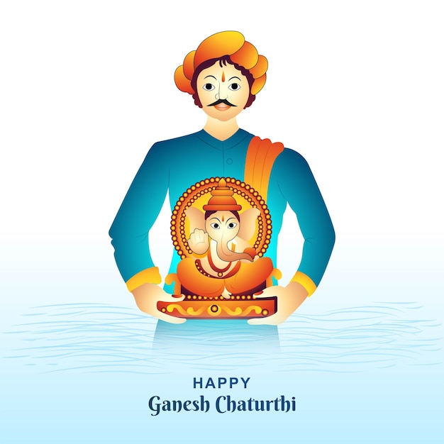 Vecteur gratuit joyeux ganesh chaturthi fond de carte de célébration du festival indien