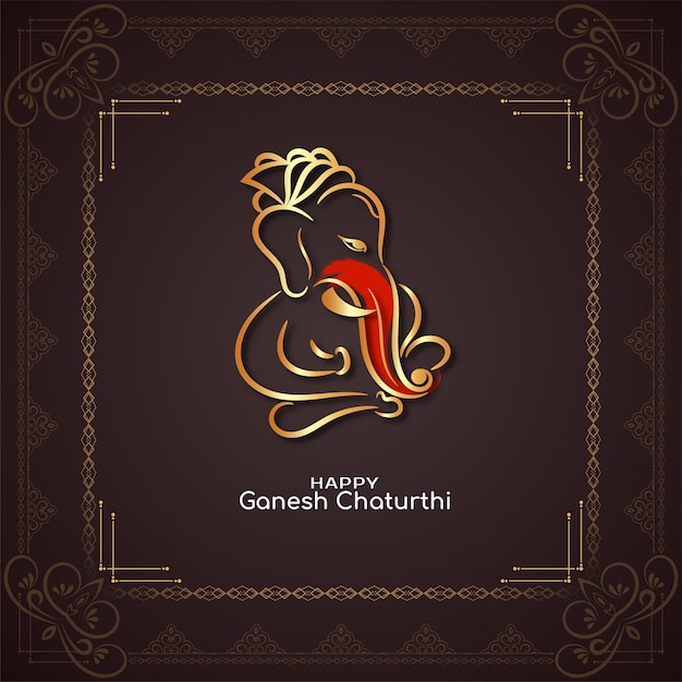 Joyeux Ganesh Chaturthi Fond De Fête Religieuse Indienne Hindoue