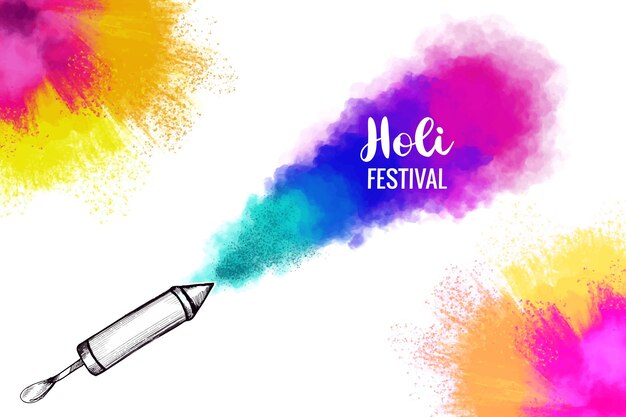 Joyeux holi festival de couleurs spray célébration fond de carte de voeux
