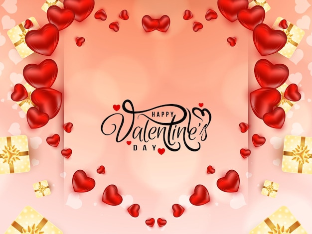 Vecteur gratuit joyeux jour de la saint-valentin le 14 février célébration contexte d'amour romantique