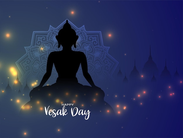 Vecteur gratuit joyeux jour de vesak et célébration du festival de bouddha purnima