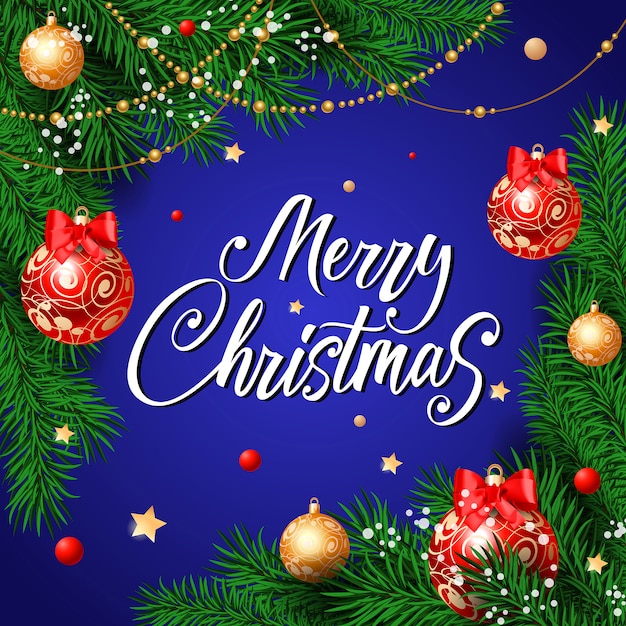 Joyeux lettrage de Noël avec perle
