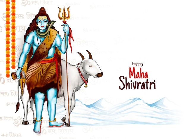 Vecteur gratuit joyeux maha shivratri fête religieuse indienne design de fond élégant