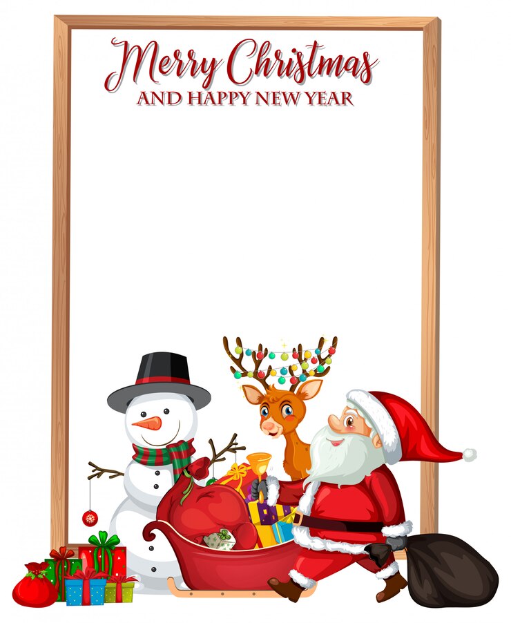 Vecteur gratuit joyeux noël et bonne année carte