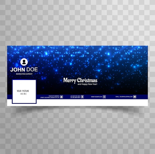 Vecteur gratuit joyeux noël brille brillant modèle de bannière facebook design