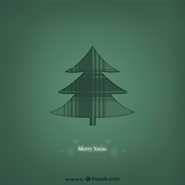 Vecteur gratuit joyeux noël carte à arbre