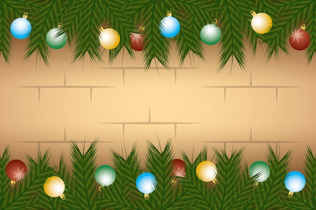 Joyeux Noël Carte Avec Guirlande Guirlande Et Décoration De Boules