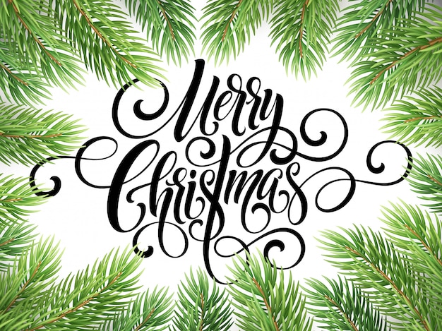 Joyeux Noël écriture Manuscrite Script, Carte De Voeux  Vecteur Premium