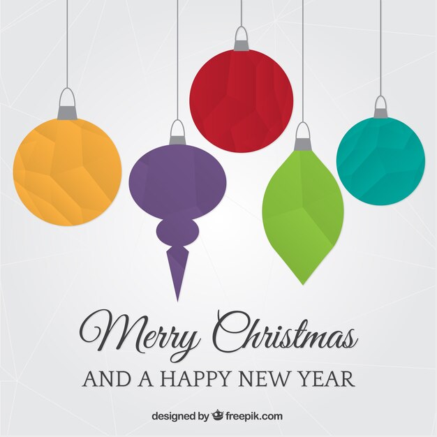 Joyeux Noël et nouvel arrière-plan de l&#39;année avec des boules de couleur cru