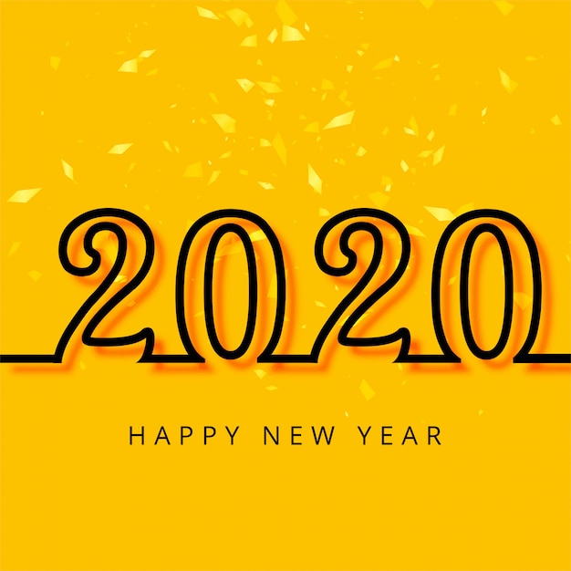 Vecteur gratuit joyeux nouvel an 2020 carte confettis