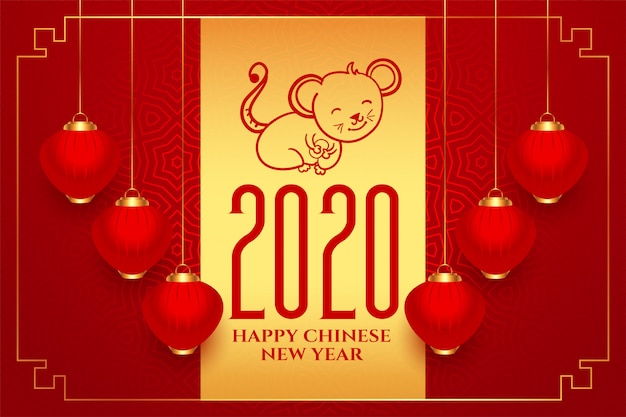 Joyeux Nouvel An Chinois 2020 Beau Fond De Voeux