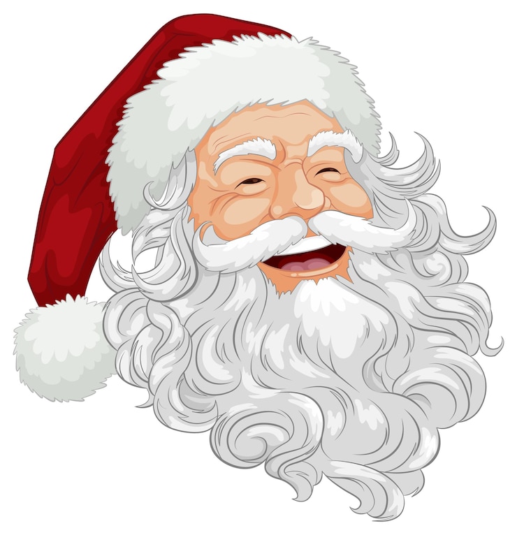 Vecteur gratuit joyeux père noël avec une expression heureuse et souriante
