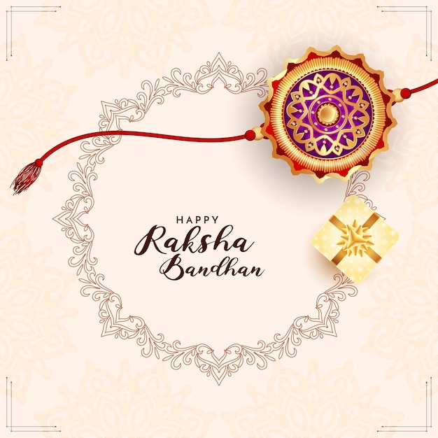 Vecteur gratuit joyeux raksha bandhan festival traditionnel vecteur de fond