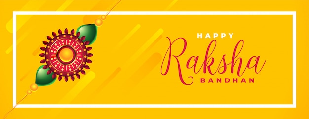 Joyeux raksha bandhan jaune belle bannière