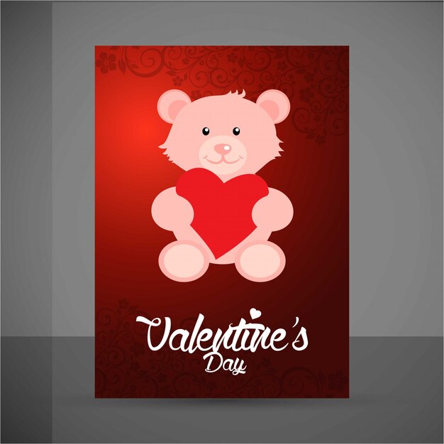 Vecteur gratuit joyeux saint valentin ours en peluche