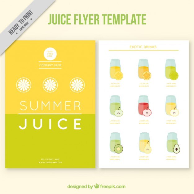 Juices brochure modèle