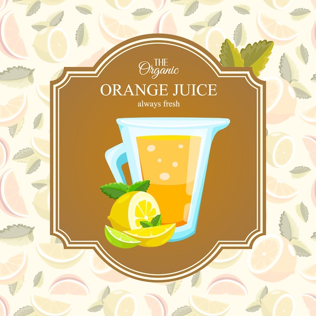 Vecteur gratuit jus d'orange bio