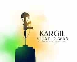 Vecteur gratuit kargil vijay diwas fond patriotique avec effet tricolore fumé