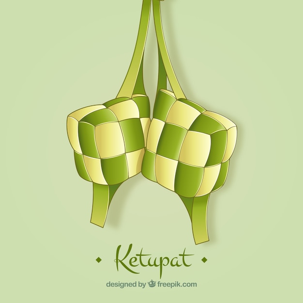 Ketupat fond style dessiné à la main