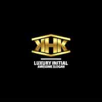 Vecteur gratuit khk initial avec la couleur de luxe du logo de conception immobilière