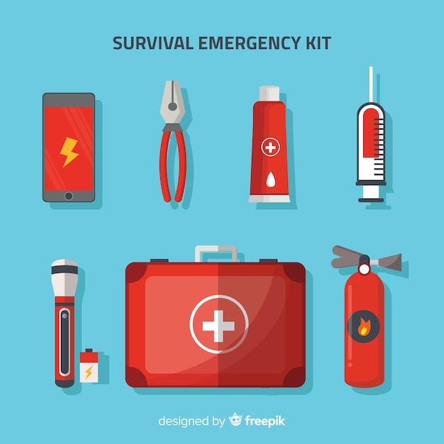 Kit De Survie D'urgence Plat Moderne