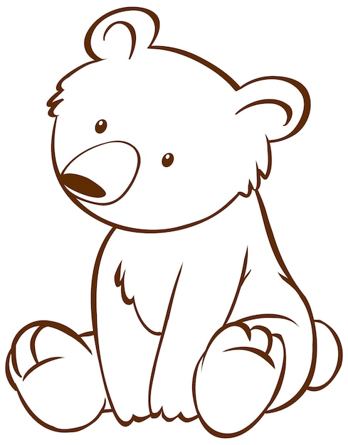 Vecteur gratuit koala dans un style simple doodle sur fond blanc