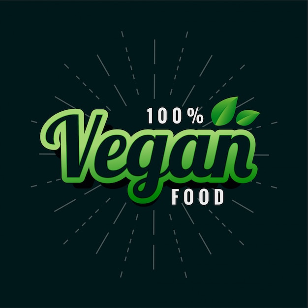 Vecteur gratuit label alimentaire végétalien vert