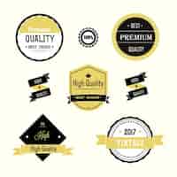 Vecteur gratuit labels de qualité premium