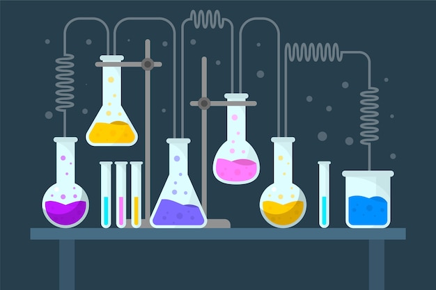 Vecteur gratuit laboratoire scientifique de design plat