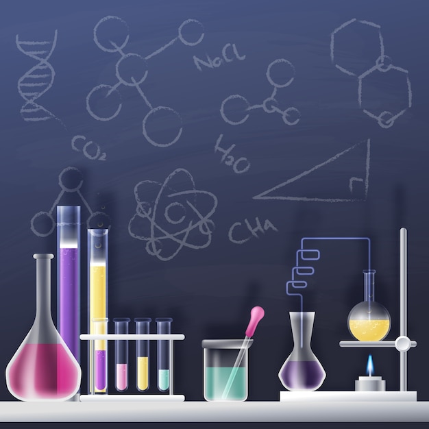 Vecteur gratuit laboratoire scientifique réaliste et créatif