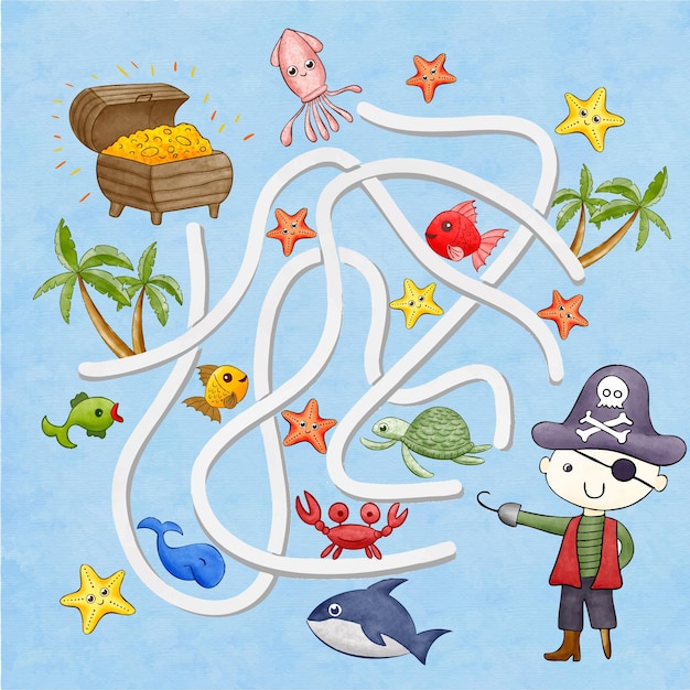 Vecteur gratuit labyrinthe pour illustration enfants