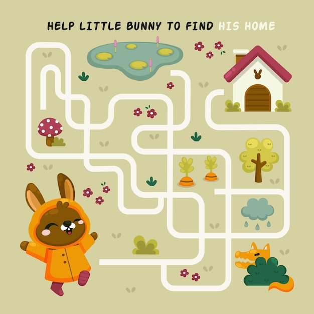 Vecteur gratuit labyrinthe pour illustration enfants