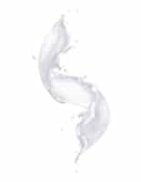 Vecteur gratuit le lait éclabousse une composition réaliste avec une image isolée de liquide blanc crachotant sur une illustration vectorielle de fond blanc