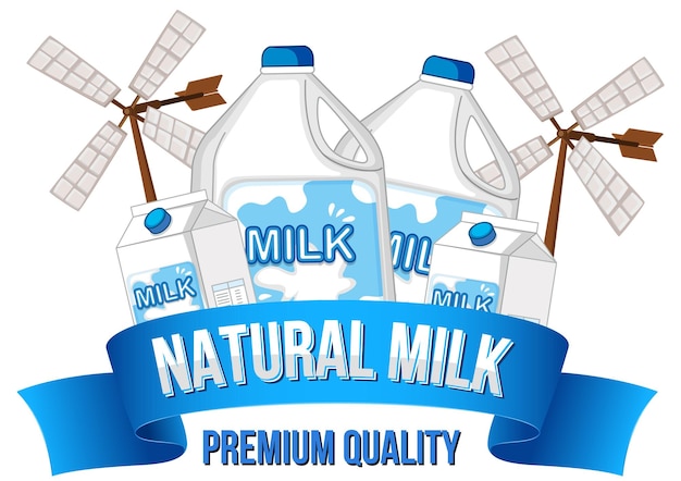 Lait Avec Une étiquette De Lait Naturel