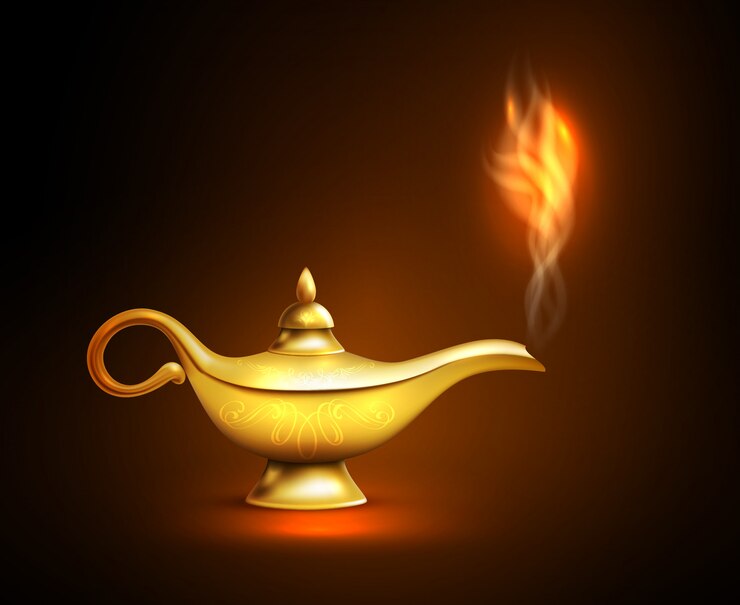 Vecteur gratuit lampe aladdin réaliste