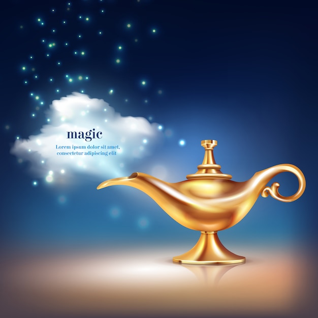 Vecteur gratuit lampe aladdin