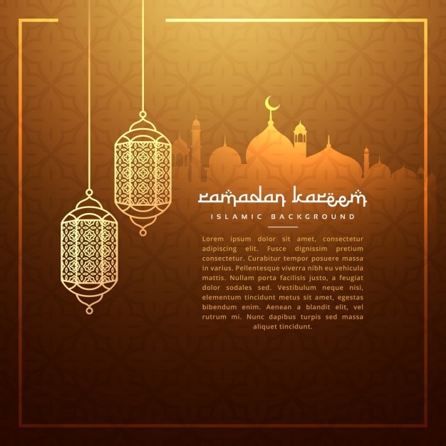 Lampes Suspendues Festival Ramadan Avec Masjid Silhouette