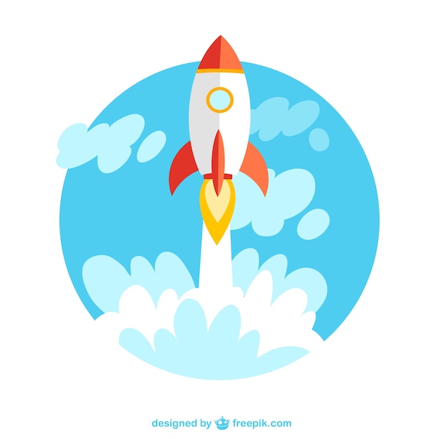 Vecteur gratuit lancement de rocket