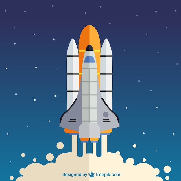 Vecteur gratuit lancement de rocket