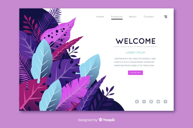 Vecteur gratuit landing page bienvenue nature