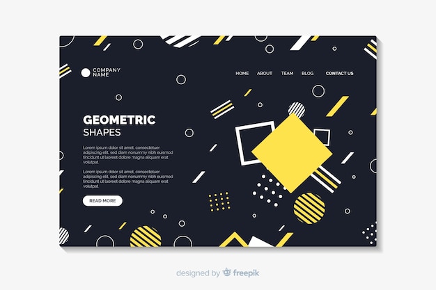 Landing Page Avec Des Formes Géométriques