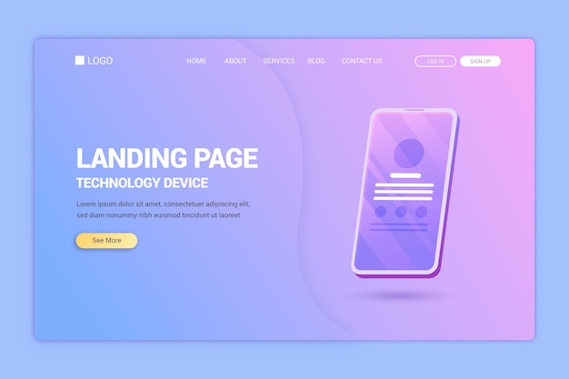 Landing page avec modèle de smartphone