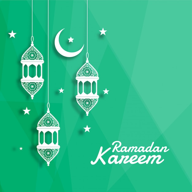 Lanterne Islamique Décorative Avec Fond étoile Et Lune