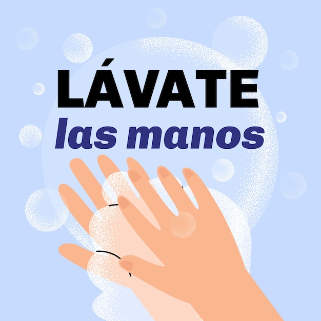 Lavez-vous les mains illustration avec de la mousse