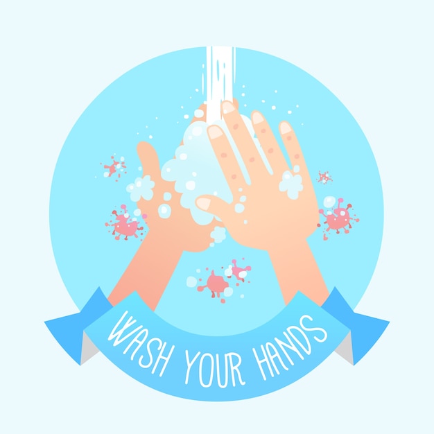 Vecteur gratuit lavez-vous les mains illustration