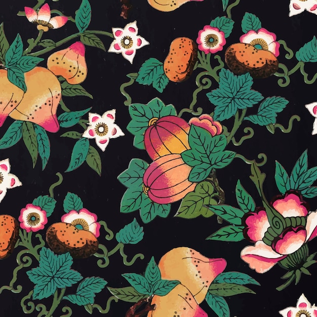 Élément de design de fond à motifs floraux colorés