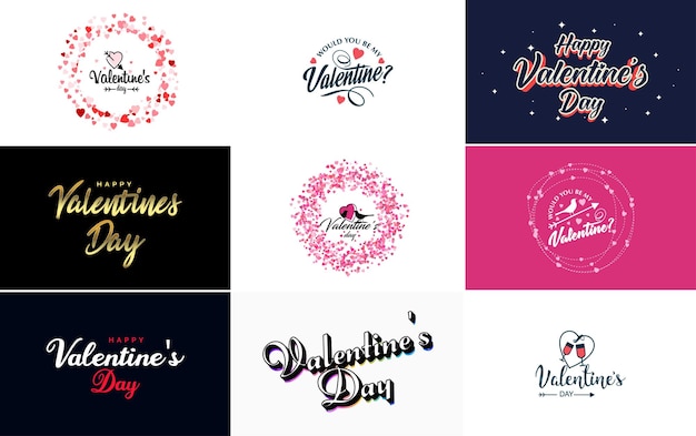 Vecteur gratuit lettrage be my valentine avec un motif en forme de cœur adapté aux cartes et invitations de la saint-valentin